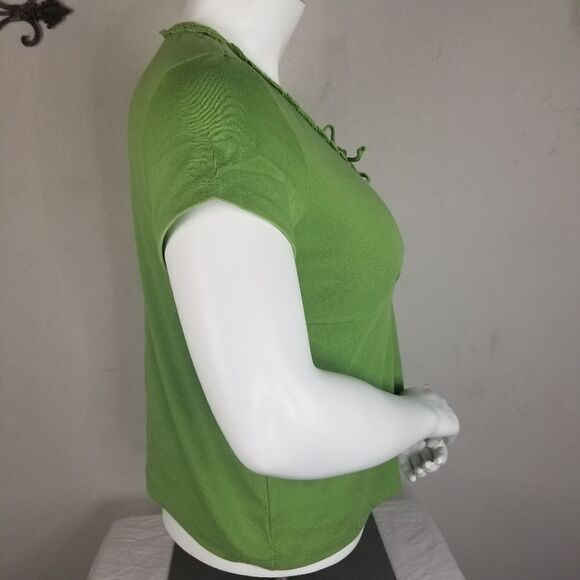 Cato Woman Lime Green Short Sleeve Shirt Size 18/20‎ - Picture 4 of 7